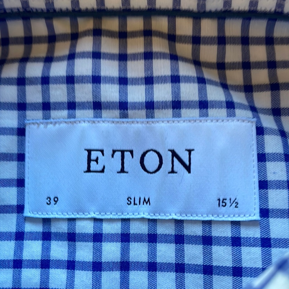 Eton Blue & White check shirt 👔